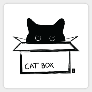 Cat box - a cat in a box Sticker